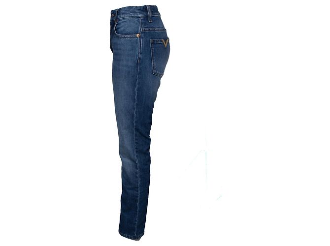 Valentino Garavani, jeans azules con bolsillos en V - vista 5