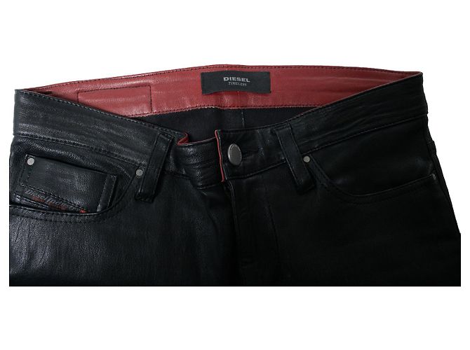 Jeans de cuero negro Diesel - vista 4