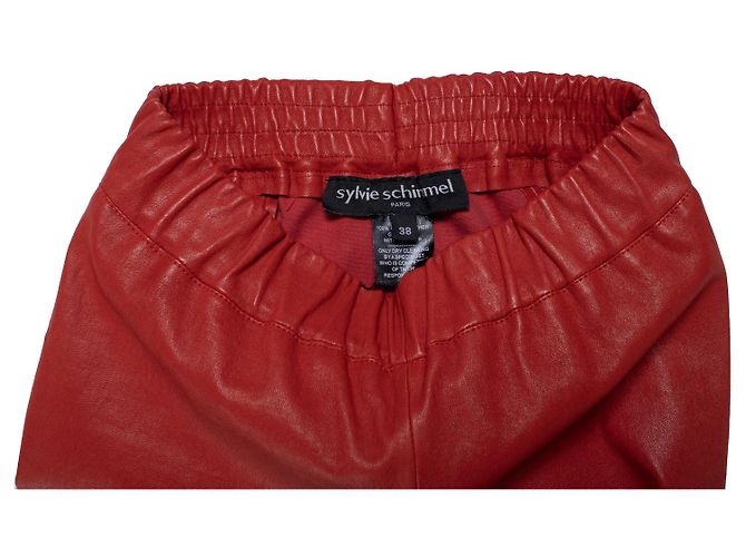 Leggings de cuero rojo Sylvie Schimmel Roja - vista 3