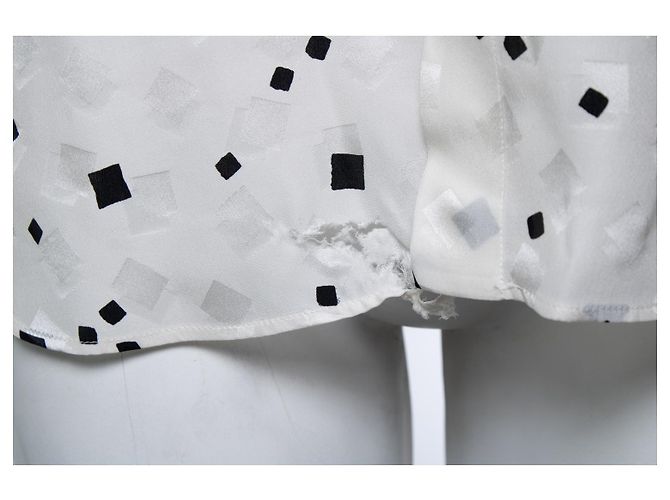 Camicia bianca Saint Laurent con cubi opachi e lucidi Nero Bianco - vista 5