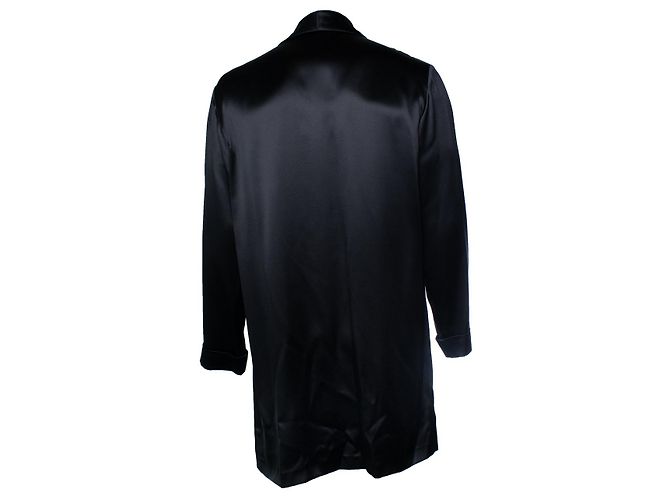 Saint Laurent, schwarzes Seidenkimono 2022 - Ansicht 2