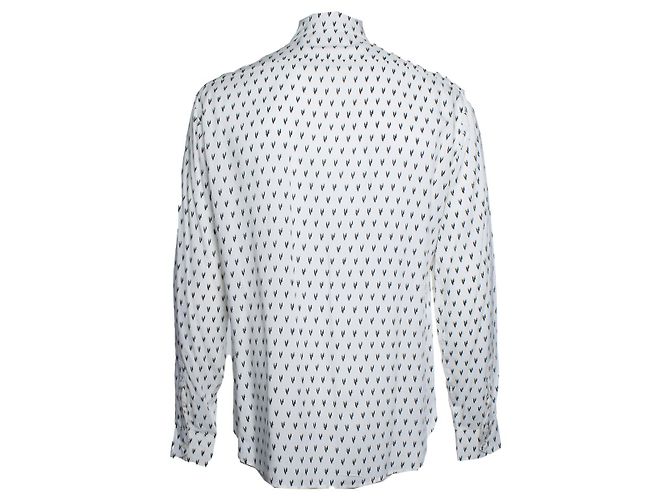 Camisa blanca Saint Laurent con estampado V 2017 Negro Blanco - vista 3