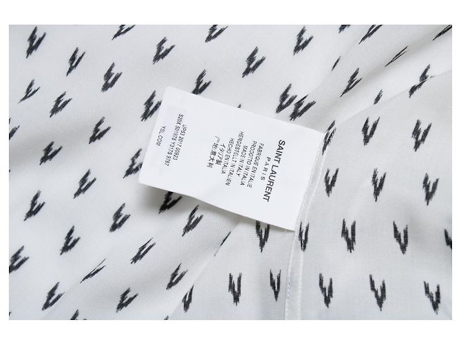 Camisa blanca Saint Laurent con estampado V 2017 Negro Blanco - vista 6