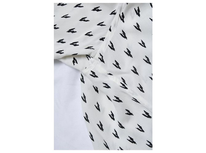 Camisa blanca Saint Laurent con estampado V 2017 Negro Blanco - vista 7