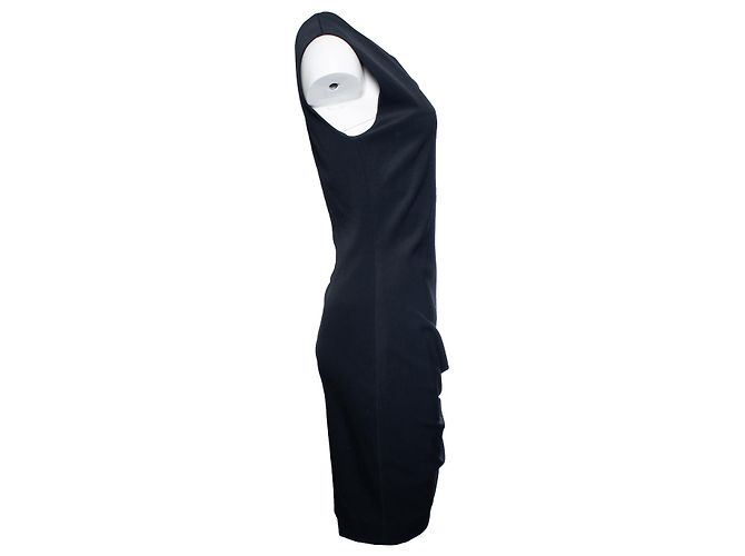 Vestido preto assimétrico com ombro à mostra Helmut Lang - vista 2