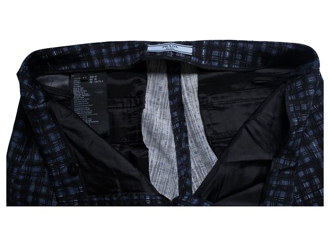 Calça estampada xadrez gráfica Prada Preto Azul - vista 5