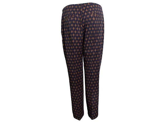 Calça estampada com diamante Prada em azul e marrom - vista 2
