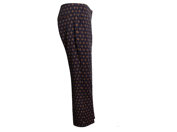 Calça estampada com diamante Prada em azul e marrom - vista 3