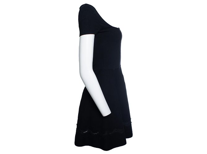 Red Valentino, schwarzes Kleid mit Spitze - Ansicht 2