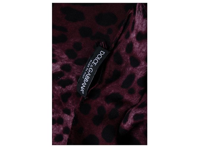Sciarpa stampata leopardata in viola di Dolce & Gabbana Porpora - vista 6