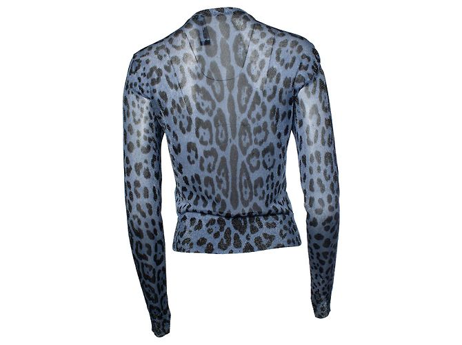 Cárdigan de lurex de leopardo azul de Dolce & Gabbana - vista 2