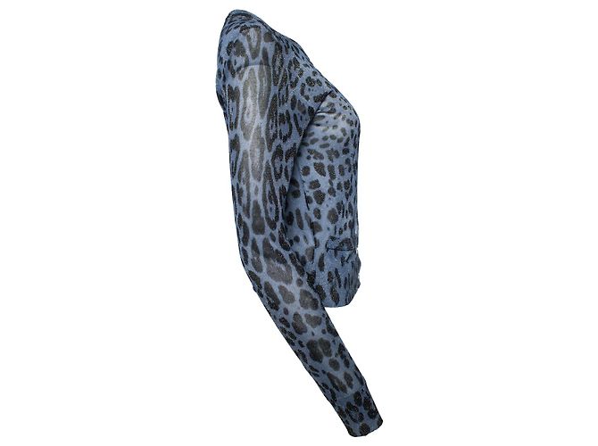 Cárdigan de lurex de leopardo azul de Dolce & Gabbana - vista 4