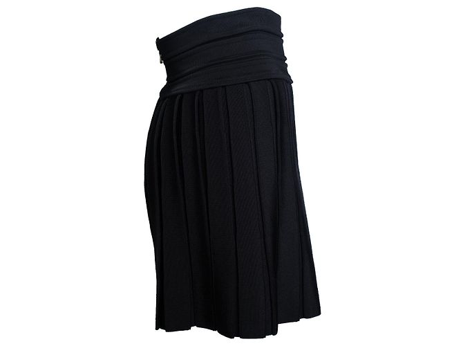 Falda bodycon plisada Balmain en negro - vista 2