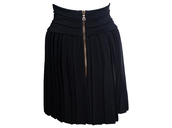 Falda bodycon plisada Balmain en negro - vista 3