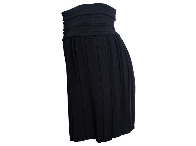 Falda bodycon plisada Balmain en negro - vista 4