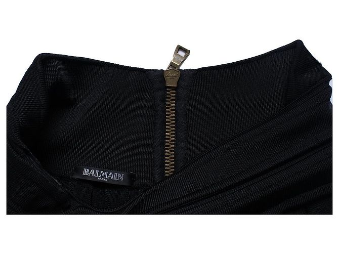 Falda bodycon plisada Balmain en negro - vista 8