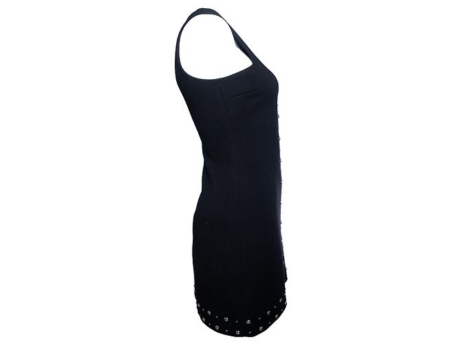 Vestido mini sem mangas com studs Saint Laurent Preto Prata - vista 3