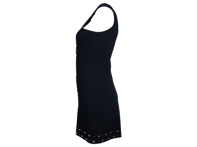Vestido mini sem mangas com studs Saint Laurent Preto Prata - vista 4