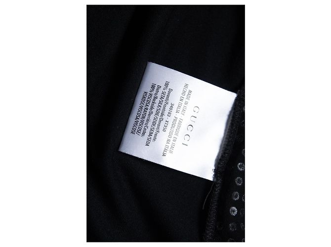 Gucci, top nero senza maniche con strass - vista 6