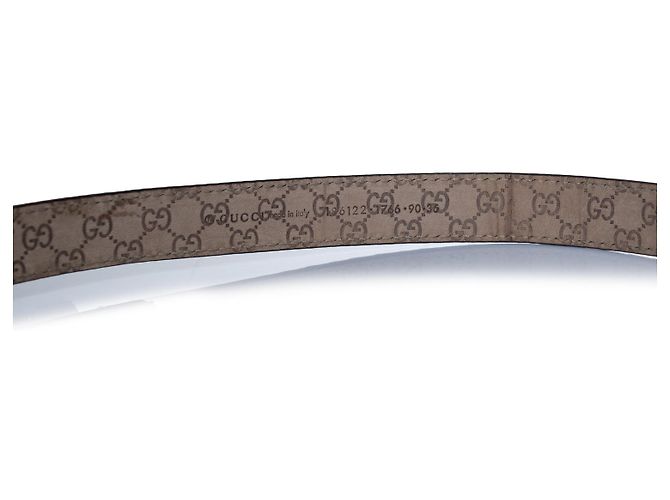 Cinto de couro de python Gucci com laço de metal dourado Marrom - vista 4