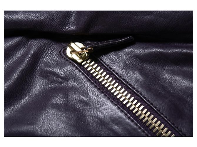 Lila Leder-Bikerjacke von Gucci - Ansicht 5