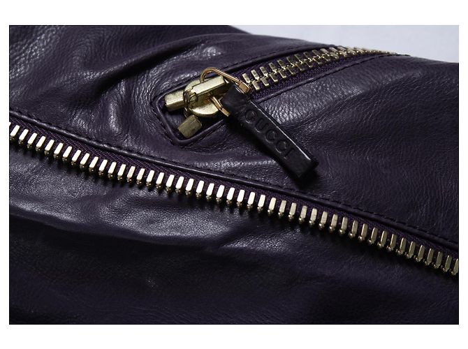 Lila Leder-Bikerjacke von Gucci - Ansicht 8