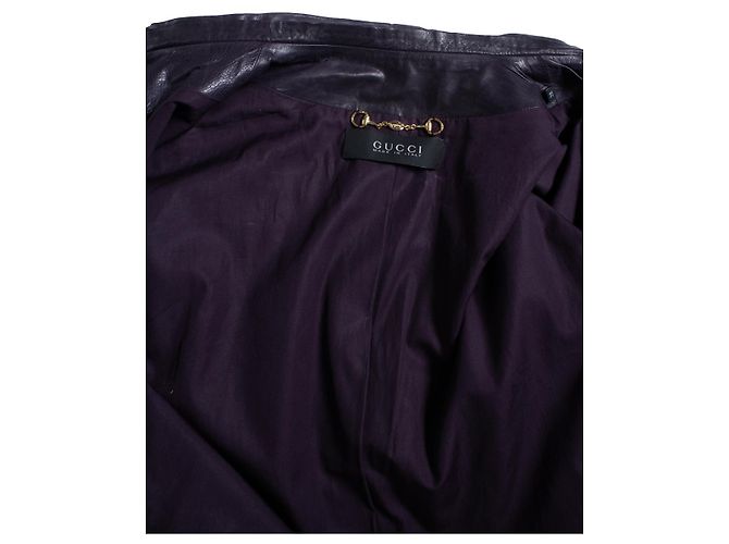 Lila Leder-Bikerjacke von Gucci - Ansicht 9