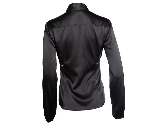 Blusa de seda marrón oscuro Hysteria de Gucci Castaño - vista 2