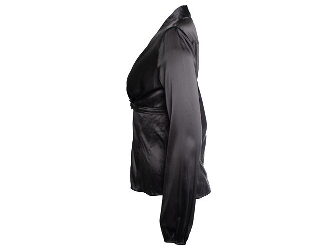 Blusa de seda marrón oscuro Hysteria de Gucci Castaño - vista 4
