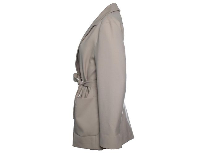 Weekend Max Mara, beiger oversized Blazer mit Gürtel - Ansicht 2