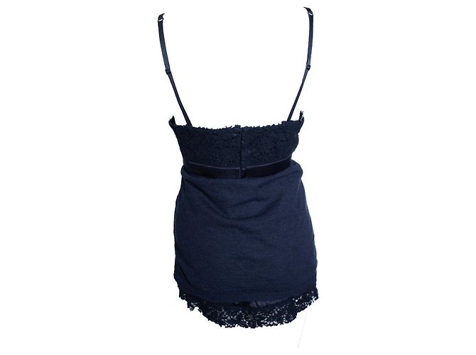 Ermanno Scervino, Top de lencería azul con lana - vista 3