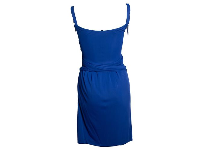 Gucci, vestido azul con cinturón envolvente - vista 2