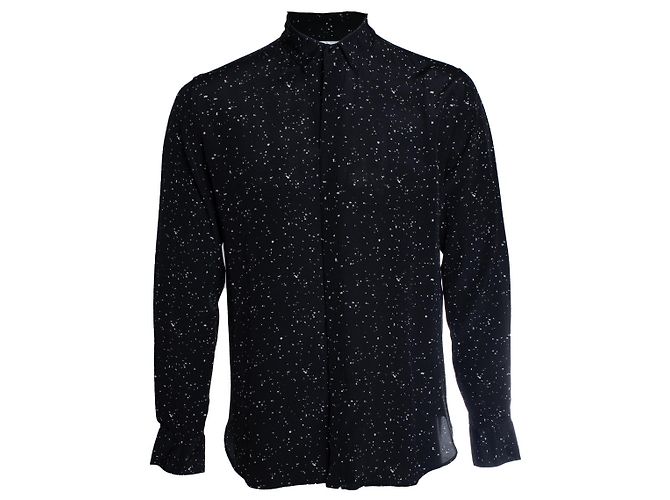 Saint Laurent Hemd mit Farbspritzern Schwarz - Ansicht 4