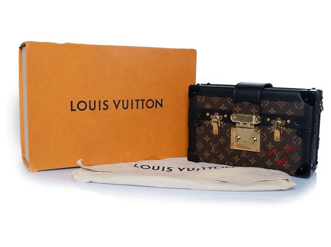 Louis Vuitton, Petit Malle in tela monogramma Marrone Nero D'oro - vista 2
