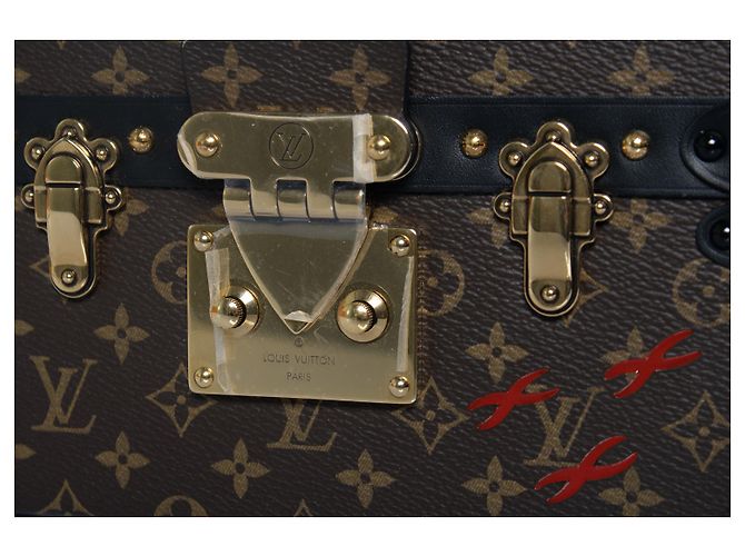 Louis Vuitton, Petit Malle in tela monogramma Marrone Nero D'oro - vista 6