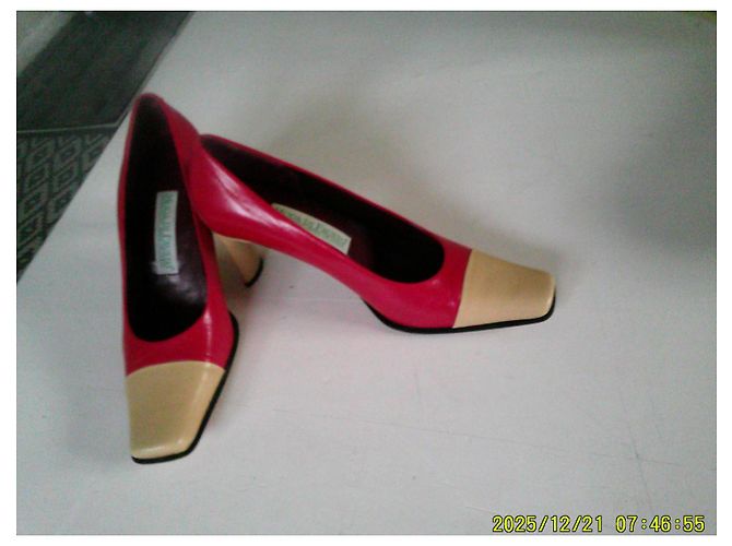 Autre Marque Décolleté Moda Di Fausto Rosso e Beige Pelle 36 - vista 2