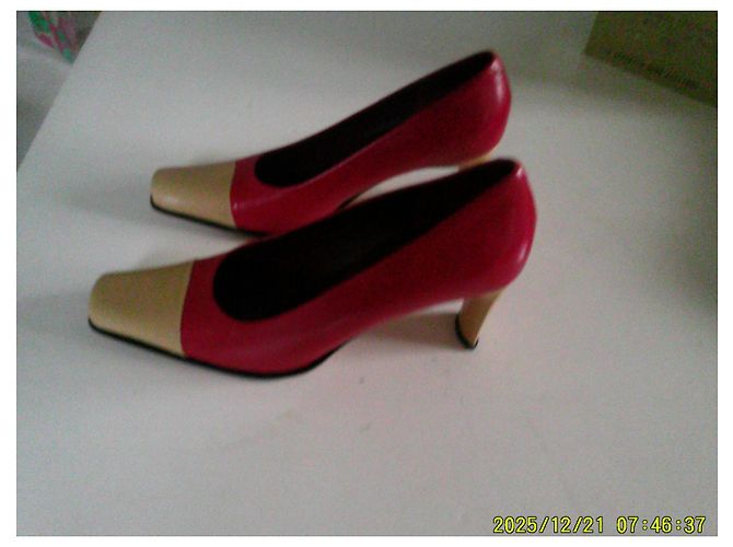 Autre Marque Décolleté Moda Di Fausto Rosso e Beige Pelle 36 - vista 5