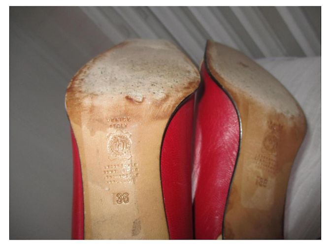 Autre Marque Décolleté Moda Di Fausto Rosso e Beige Pelle 36 - vista 7
