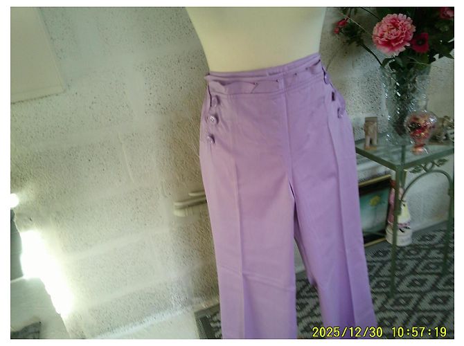 Autre Marque Pantalones Bridge Chiara D'este Malva Algodón Talla 40 Lavanda - vista 2