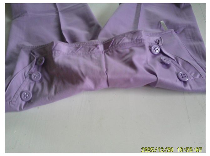 Autre Marque Pantalones Bridge Chiara D'este Malva Algodón Talla 40 Lavanda - vista 7