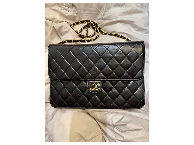 Borsa Chanel Timeless Classique 25 in pelle di agnello nera Nero - vista 2