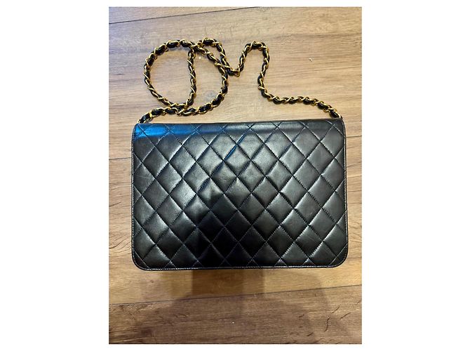 Borsa Chanel Timeless Classique 25 in pelle di agnello nera Nero - vista 3