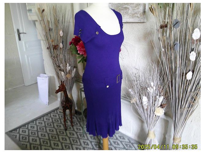 Autre Marque Morgan Strickkleid aus blauer Viskose - Ansicht 2