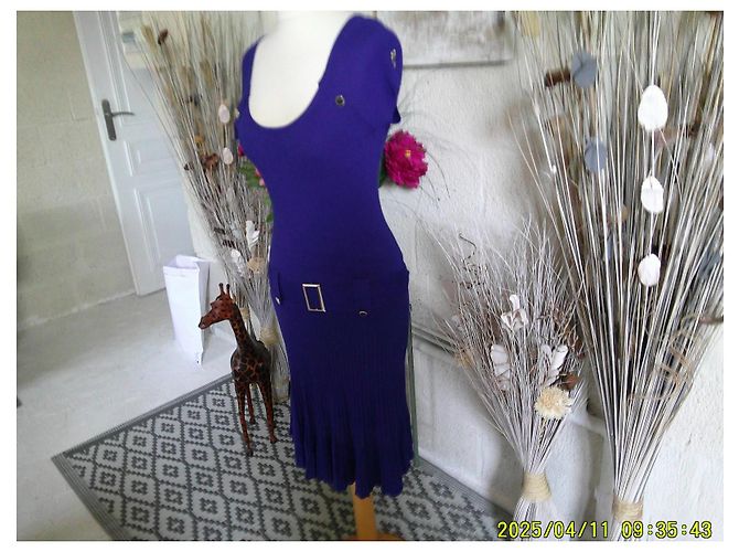 Autre Marque Morgan Strickkleid aus blauer Viskose - Ansicht 3