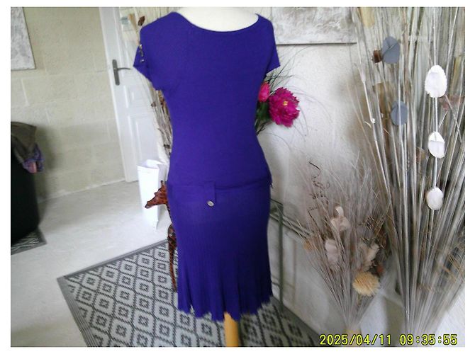 Autre Marque Morgan Strickkleid aus blauer Viskose - Ansicht 4