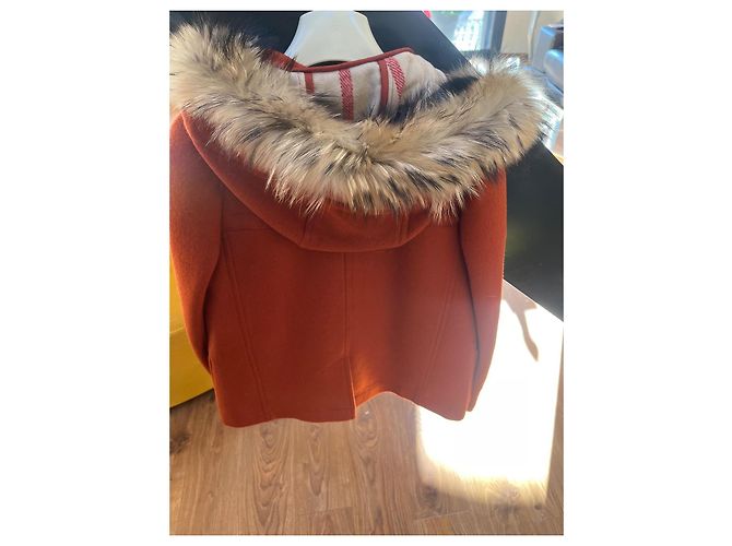 Burberry Brit Wool Double Breasted Jacket with Removable Fur Collar - view 4