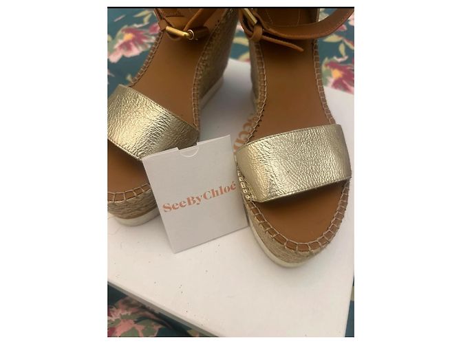Sandali See by Chloé in pelle oro D'oro - vista 2
