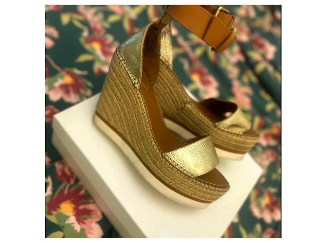 Sandali See by Chloé in pelle oro D'oro - vista 4