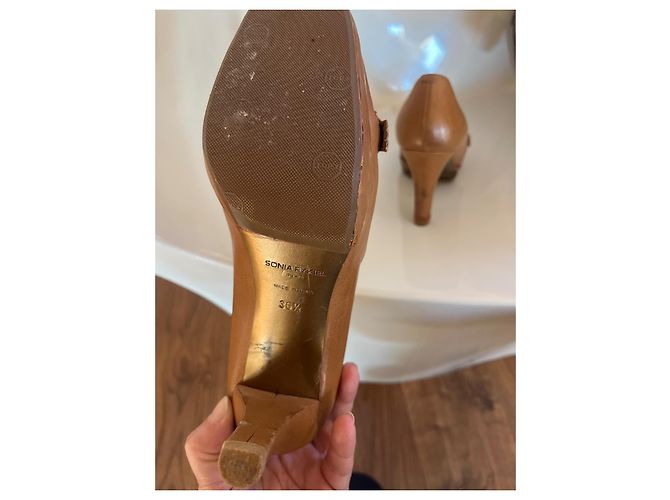 Sonia Rykiel Mokassin-Schuhe mit Absatz aus Lammleder Camel Kamel - Ansicht 3
