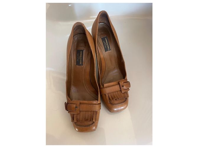 Sonia Rykiel Mokassin-Schuhe mit Absatz aus Lammleder Camel Kamel - Ansicht 4